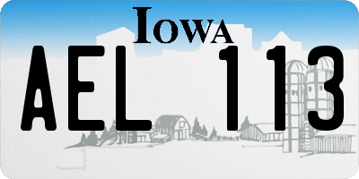 IA license plate AEL113