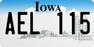 IA license plate AEL115