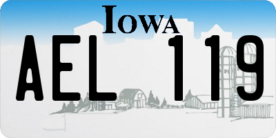 IA license plate AEL119