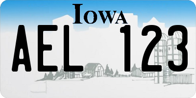 IA license plate AEL123