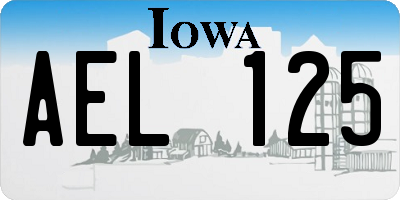 IA license plate AEL125