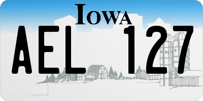 IA license plate AEL127