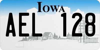 IA license plate AEL128