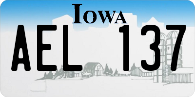 IA license plate AEL137
