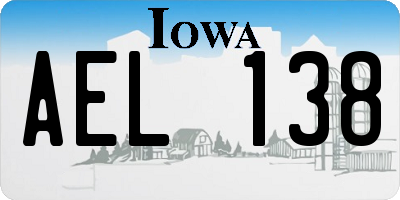 IA license plate AEL138