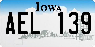 IA license plate AEL139