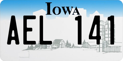 IA license plate AEL141