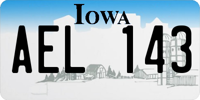 IA license plate AEL143