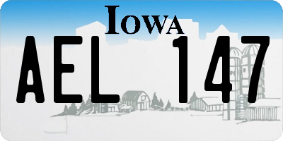 IA license plate AEL147