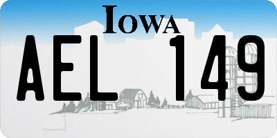IA license plate AEL149
