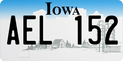 IA license plate AEL152