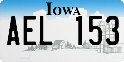 IA license plate AEL153