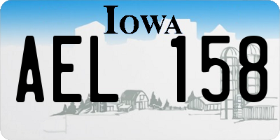 IA license plate AEL158