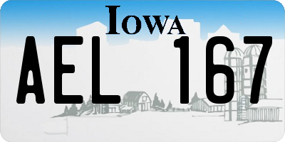 IA license plate AEL167