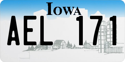 IA license plate AEL171