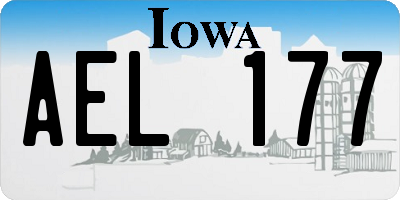 IA license plate AEL177