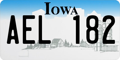 IA license plate AEL182