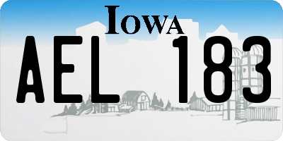 IA license plate AEL183