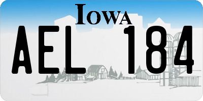 IA license plate AEL184