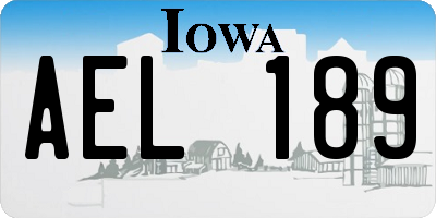 IA license plate AEL189