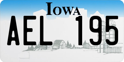 IA license plate AEL195