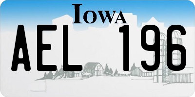 IA license plate AEL196