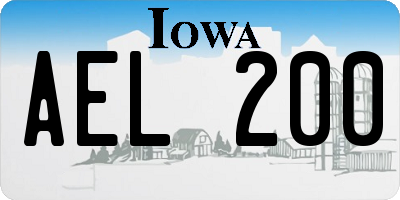 IA license plate AEL200