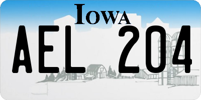 IA license plate AEL204