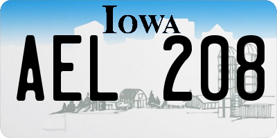 IA license plate AEL208