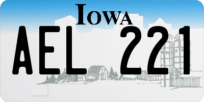 IA license plate AEL221