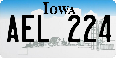IA license plate AEL224