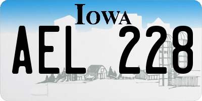 IA license plate AEL228