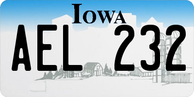 IA license plate AEL232