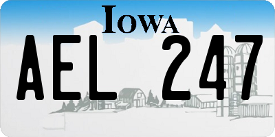 IA license plate AEL247