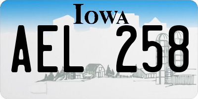 IA license plate AEL258