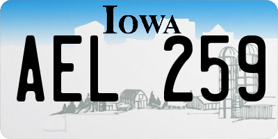 IA license plate AEL259