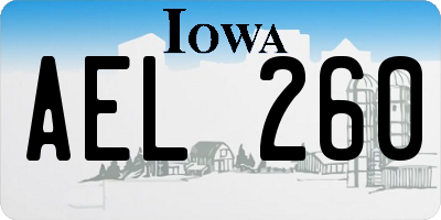 IA license plate AEL260