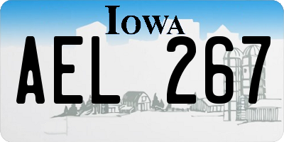 IA license plate AEL267