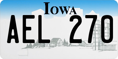 IA license plate AEL270