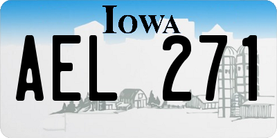 IA license plate AEL271
