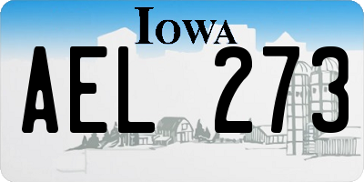 IA license plate AEL273