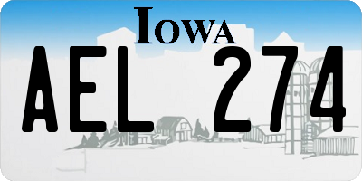 IA license plate AEL274