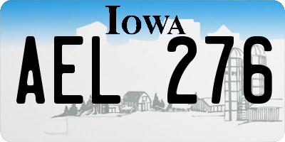 IA license plate AEL276