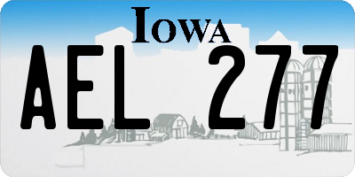 IA license plate AEL277