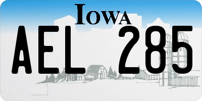 IA license plate AEL285