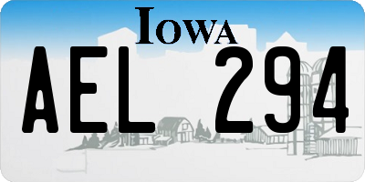 IA license plate AEL294