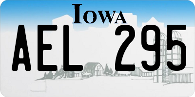 IA license plate AEL295