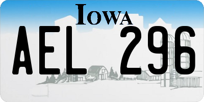 IA license plate AEL296