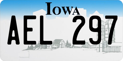 IA license plate AEL297