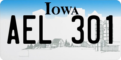 IA license plate AEL301